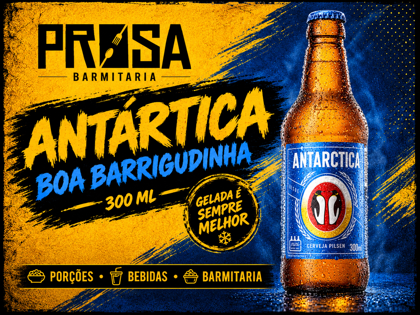 Cerveja Antártica boua 300ml (barrigudinha))
