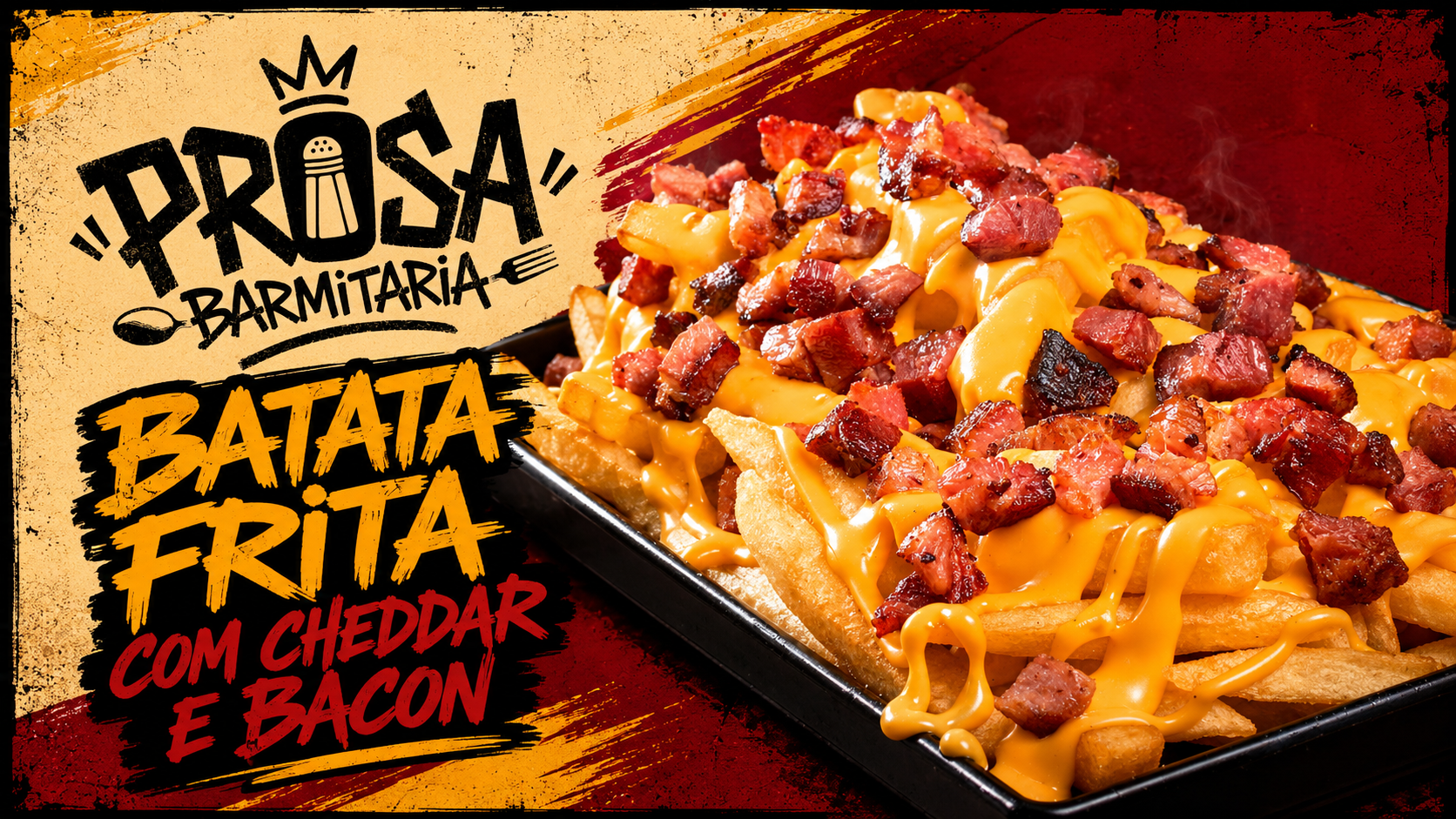 Batata Frita com Cheddar e Bacon